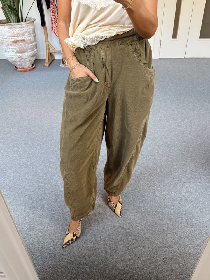 HAKİ KADİFE BALON İTHAL PANTOLON