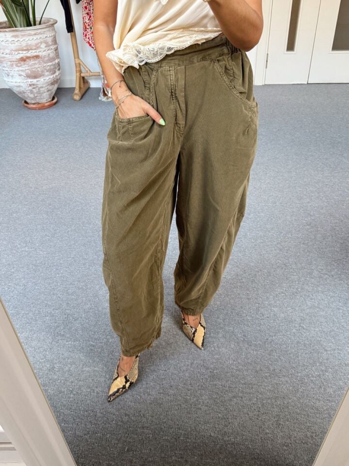 HAKİ KADİFE BALON İTHAL PANTOLON