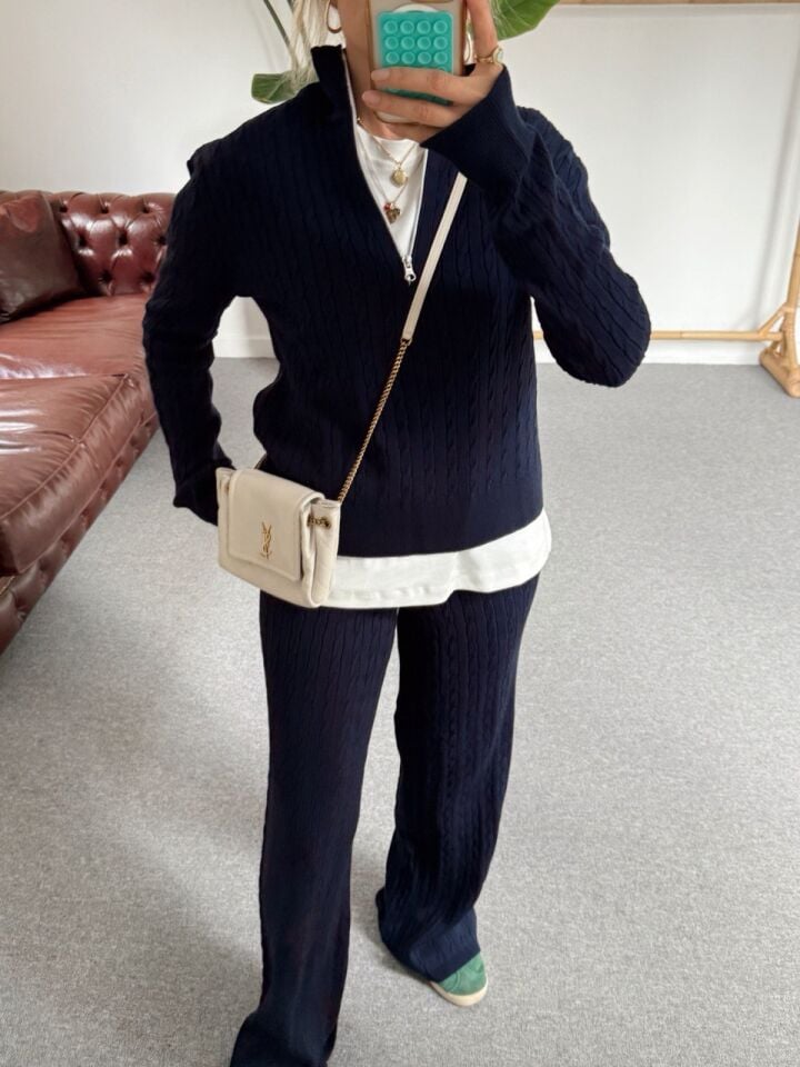 LACİVERT SAÇ ÖRGÜ TRİKO TAKIM