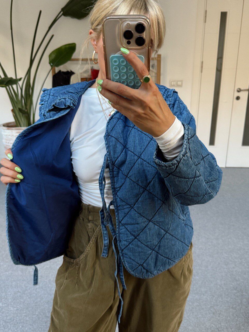 DENİM BEBE YAKA BAGLAMALI İTHAL CEKET