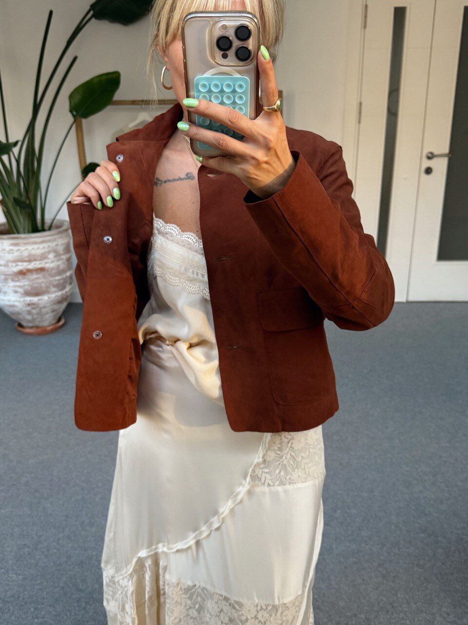 ACI KAHVE DERİ İTHAL CEKET