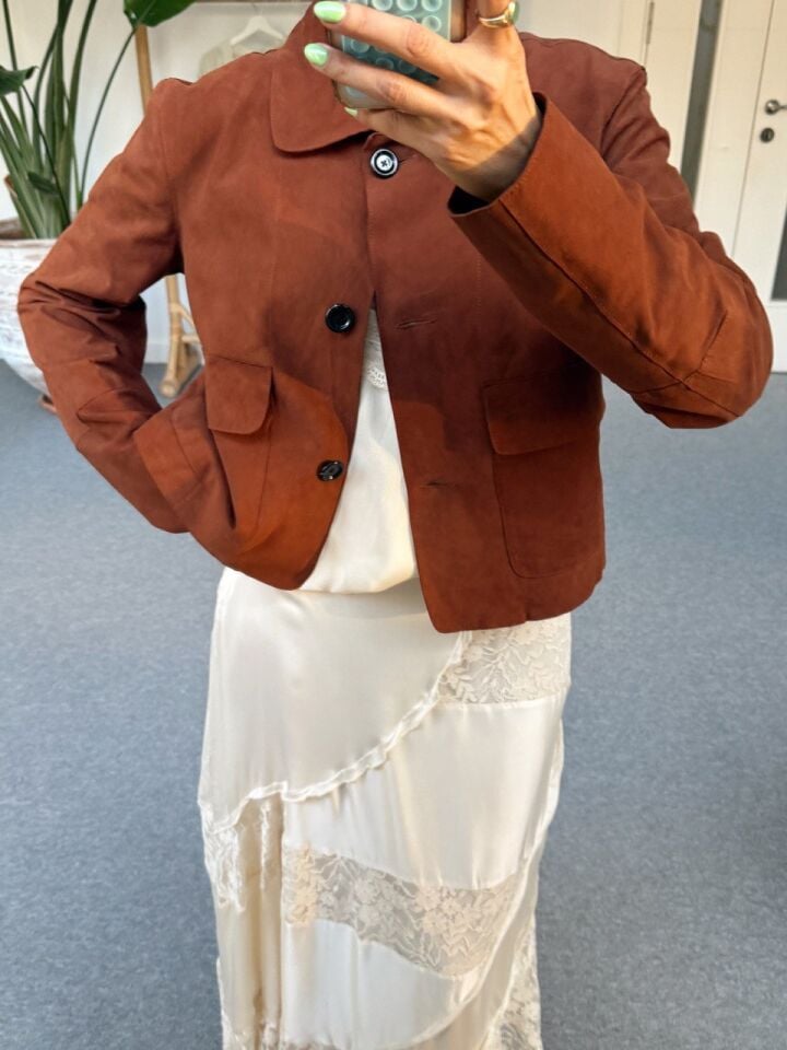 ACI KAHVE DERİ İTHAL CEKET