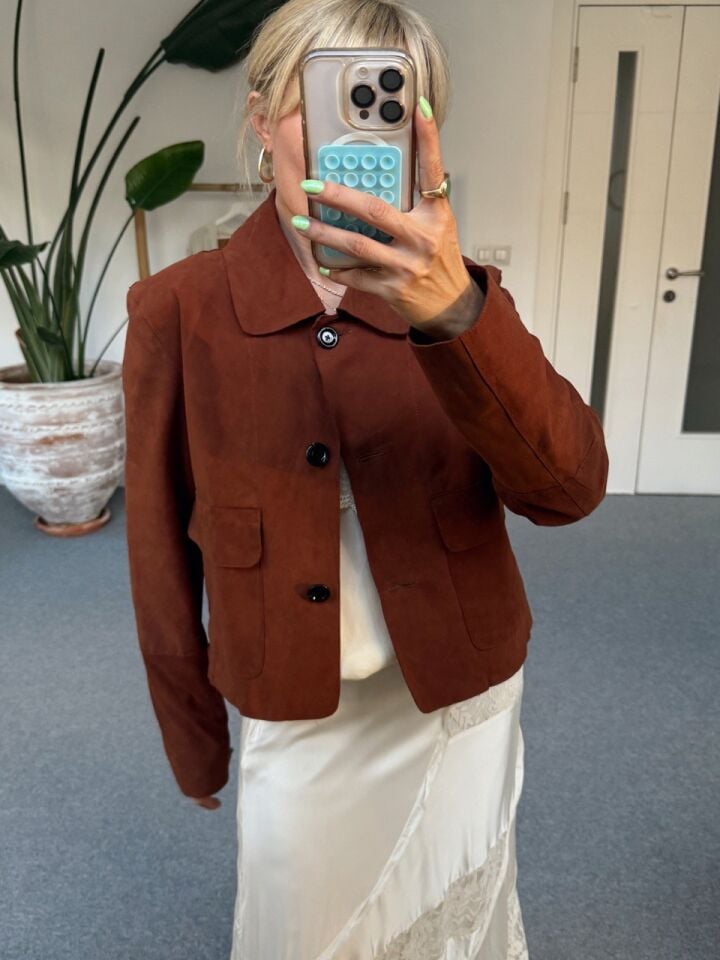 ACI KAHVE DERİ İTHAL CEKET