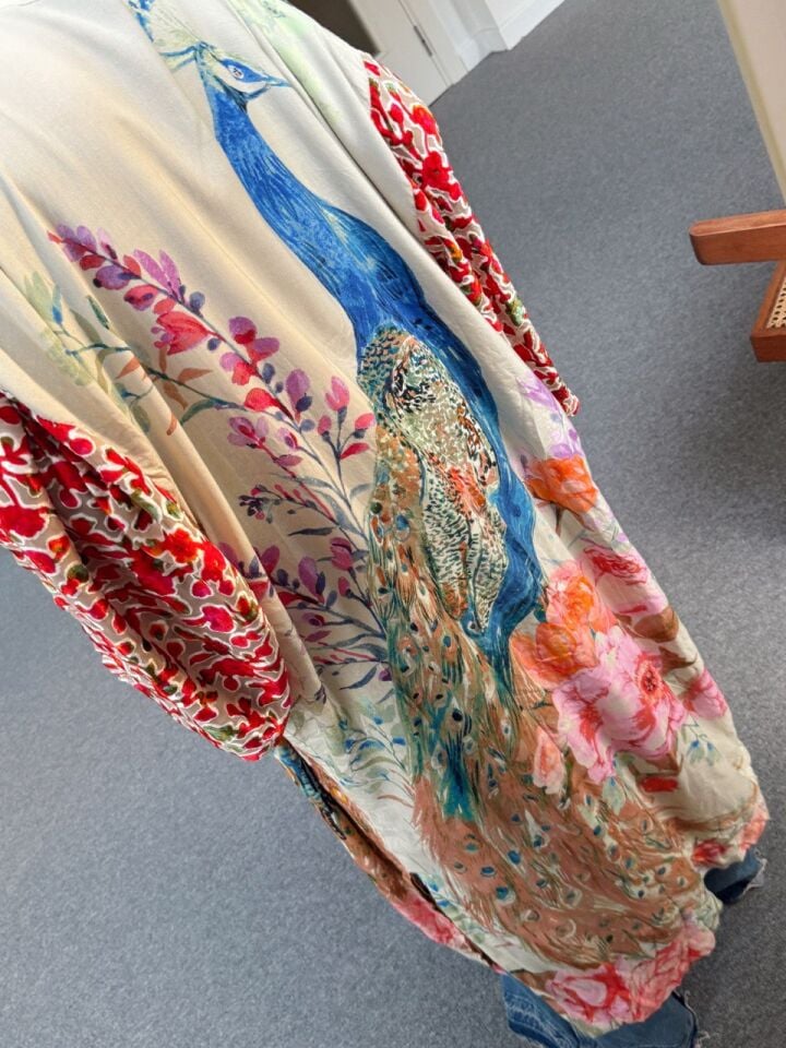 TAVUS KUŞU DESEN KAFTAN