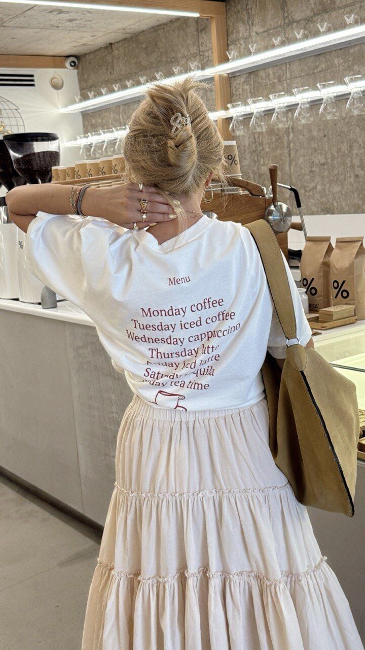 CUP-DAY SLOGANLI PAMUKLU TSHIRT