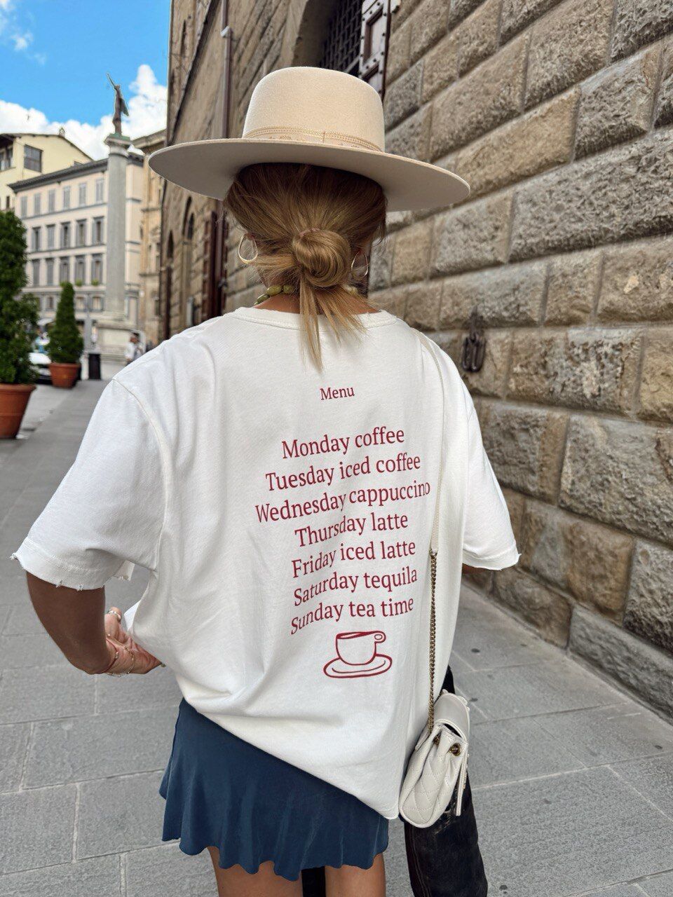 CUP-DAY SLOGANLI PAMUKLU TSHIRT