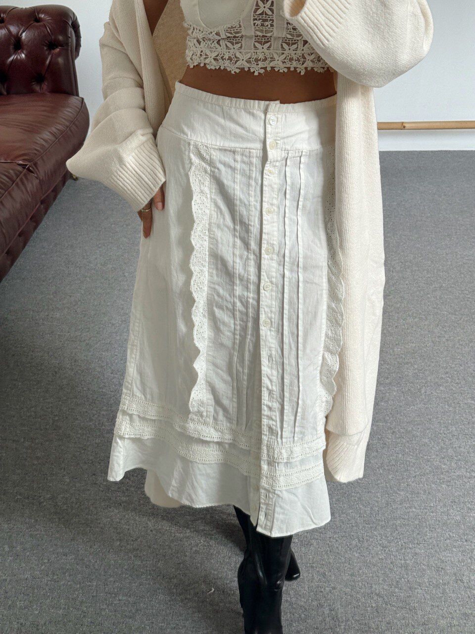 DANTEL İŞLEMELİ İTHAL ETEK