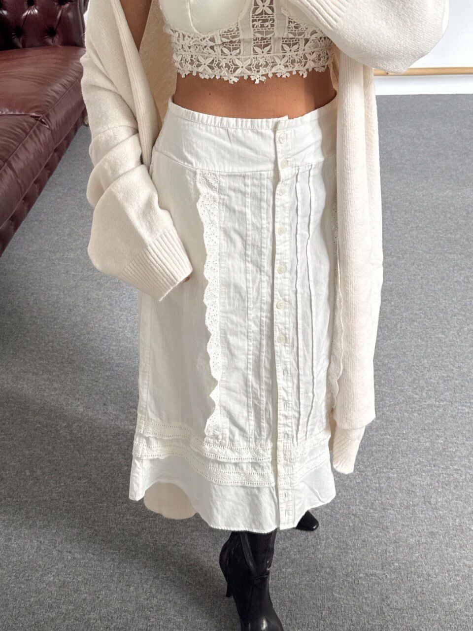 DANTEL İŞLEMELİ İTHAL ETEK