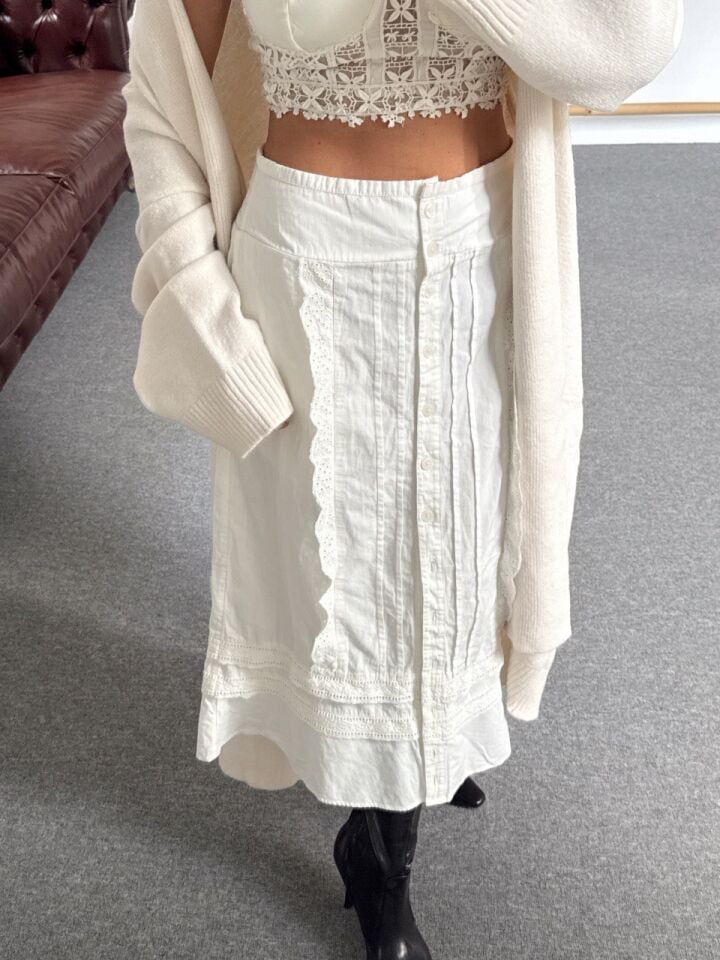 DANTEL İŞLEMELİ İTHAL ETEK