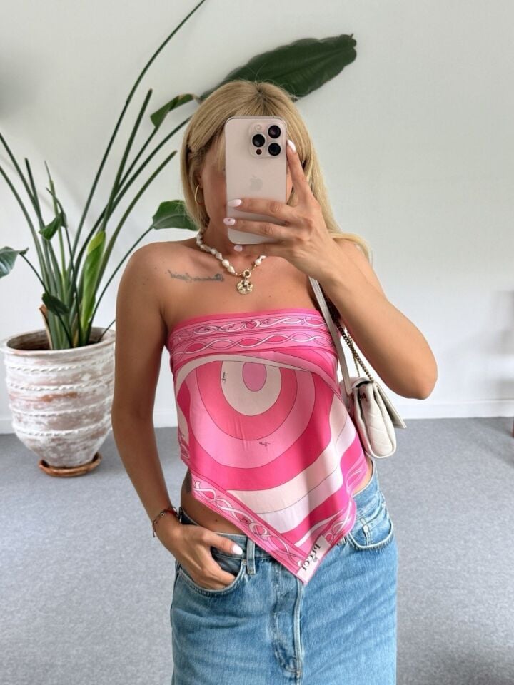 PEMBE SIRT BAĞLAMALI İTHAL BLUZ