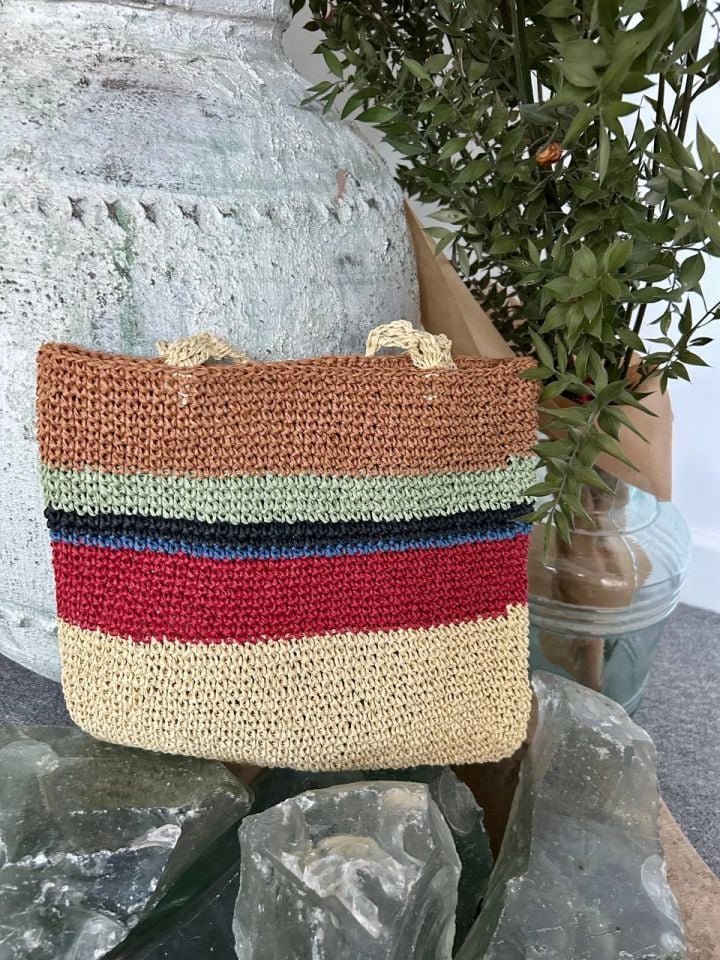 RENKLİ RATTAN ÇANTA