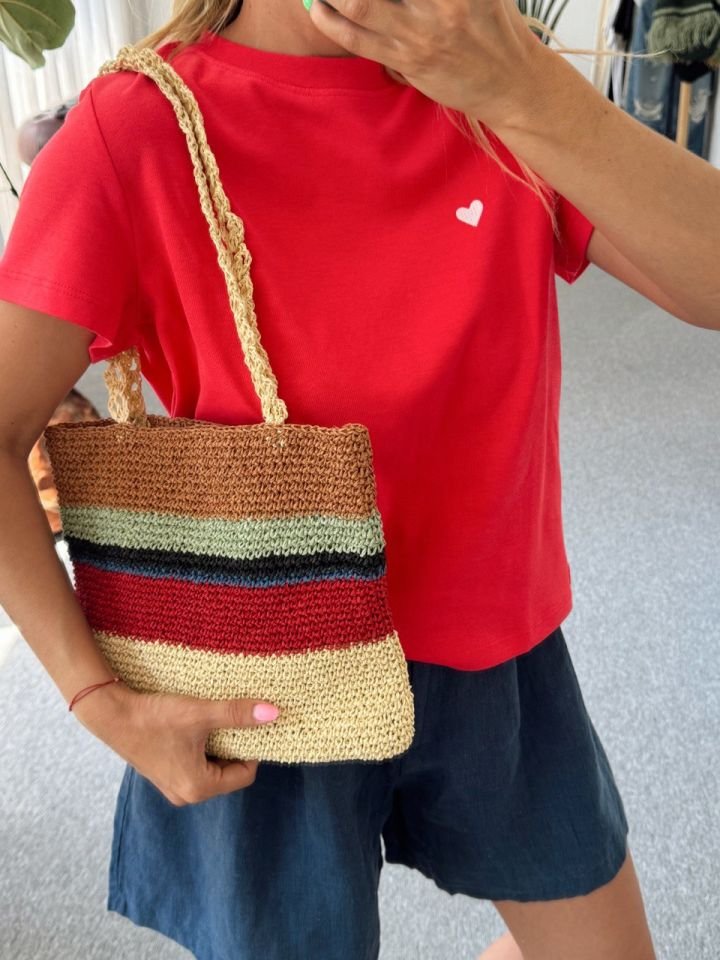 RENKLİ RATTAN ÇANTA