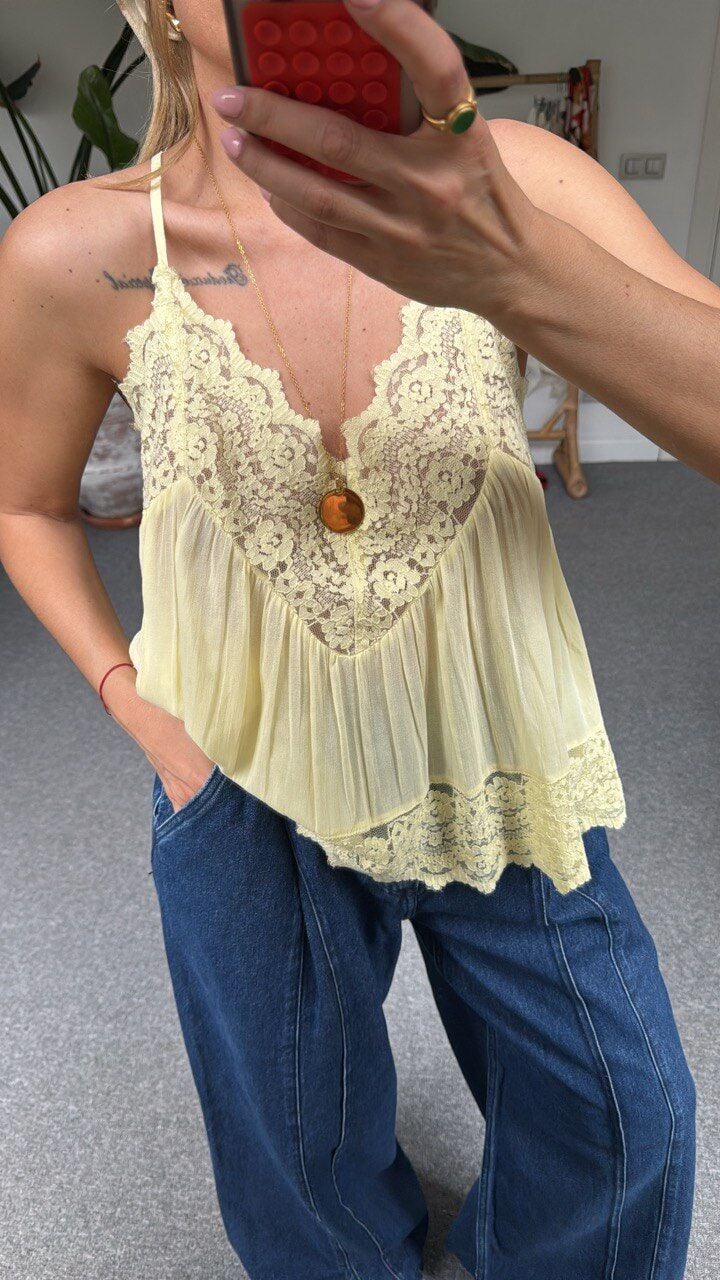 SARI ASKILI İTHAL BLUZ