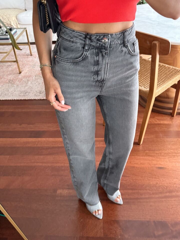 GRİ STRAIGHT JEAN PANTOLON