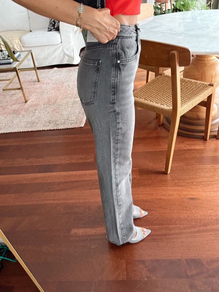 GRİ STRAIGHT JEAN PANTOLON