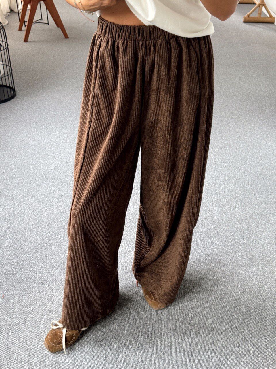 KAHVE KADİFE BALON PANTOLON