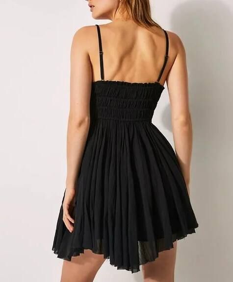 SİYAH ASKILI İTHAL ASTARLI ELBİSE