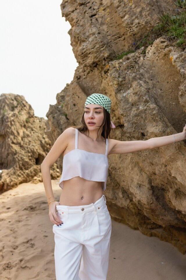 EKRU SATEN TOP