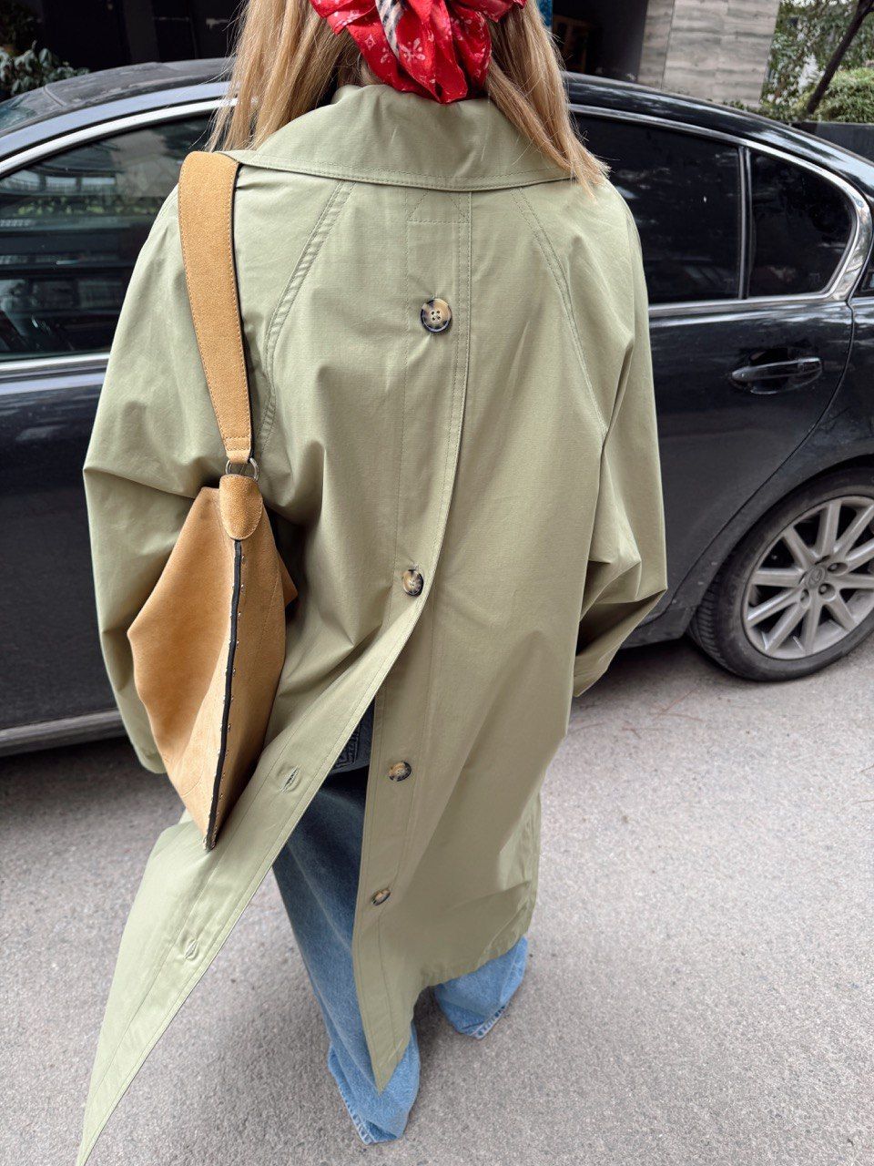 HAKİ SIRT KISMI DÜĞMELİ TRENÇKOT