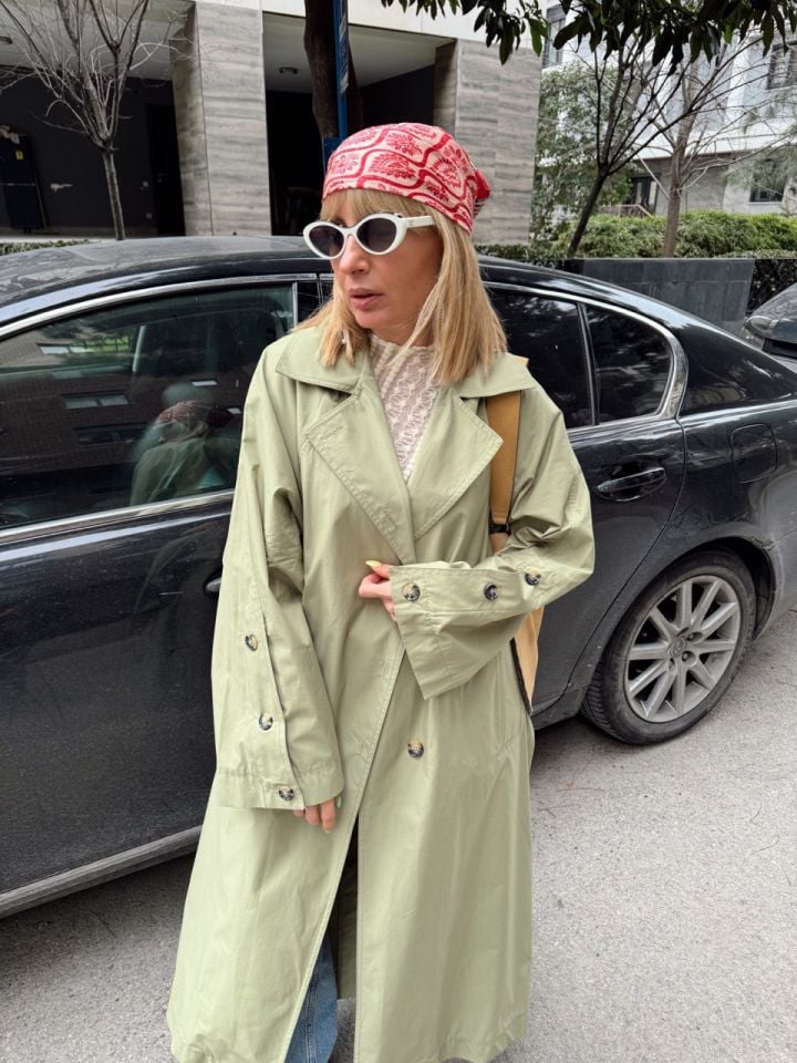 HAKİ SIRT KISMI DÜĞMELİ TRENÇKOT