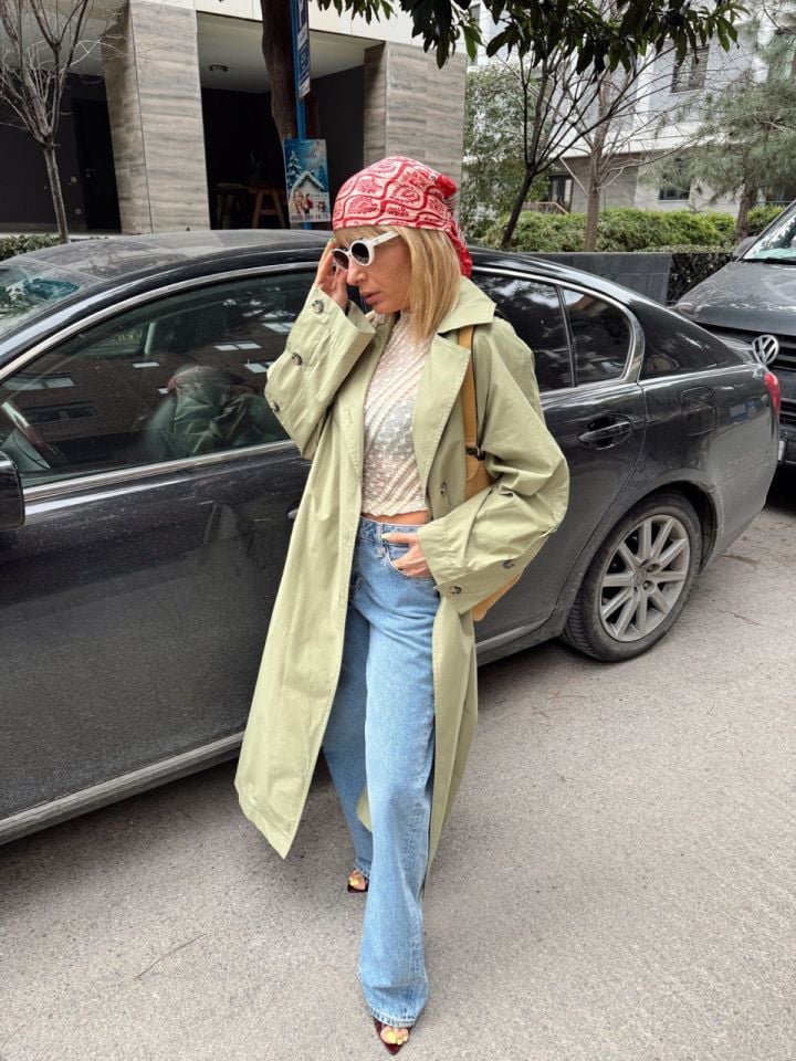 HAKİ SIRT KISMI DÜĞMELİ TRENÇKOT