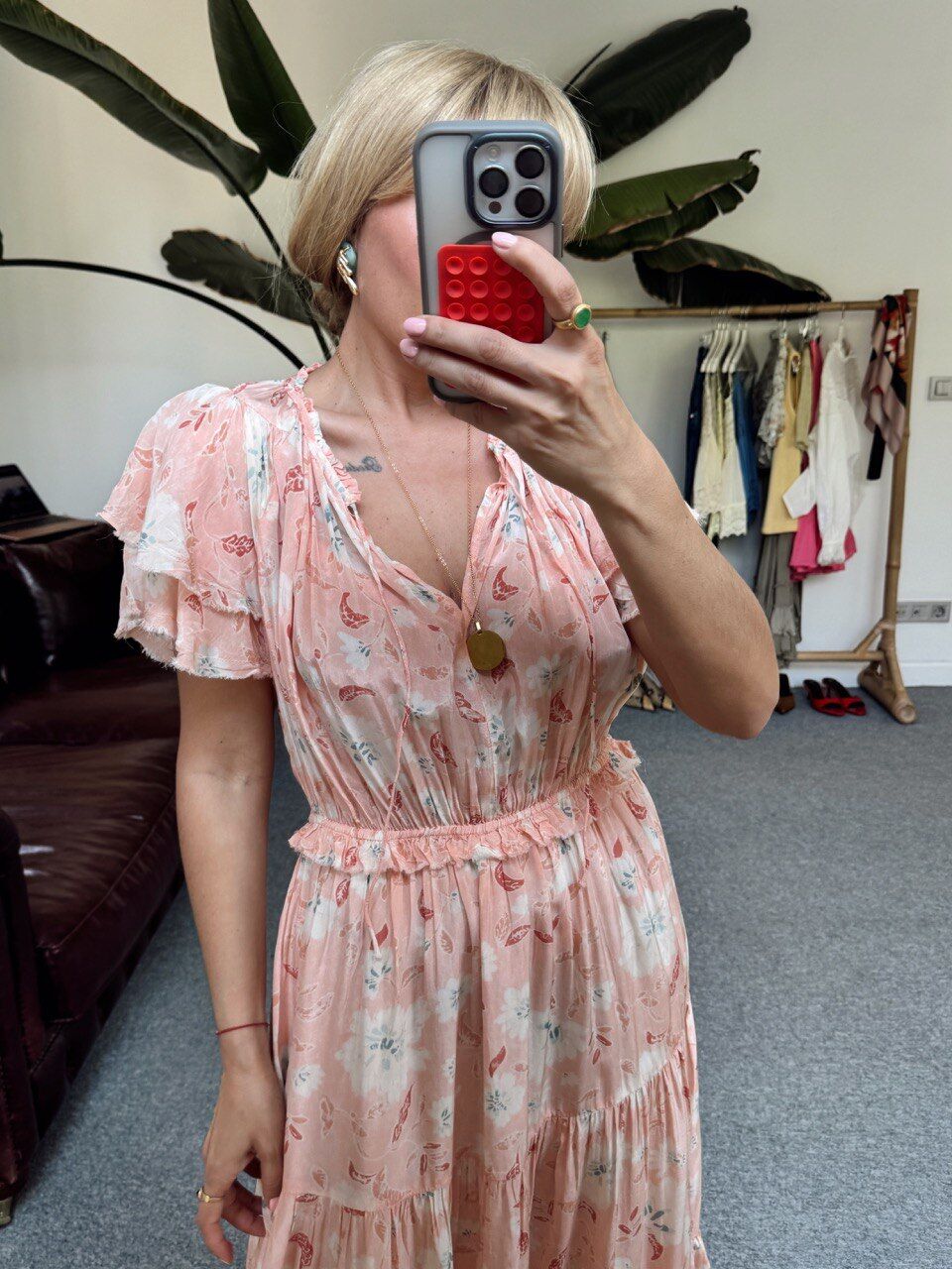 YAVRU AĞZI ÇİÇEK DESEN SATEN İTHAL ELBİSE