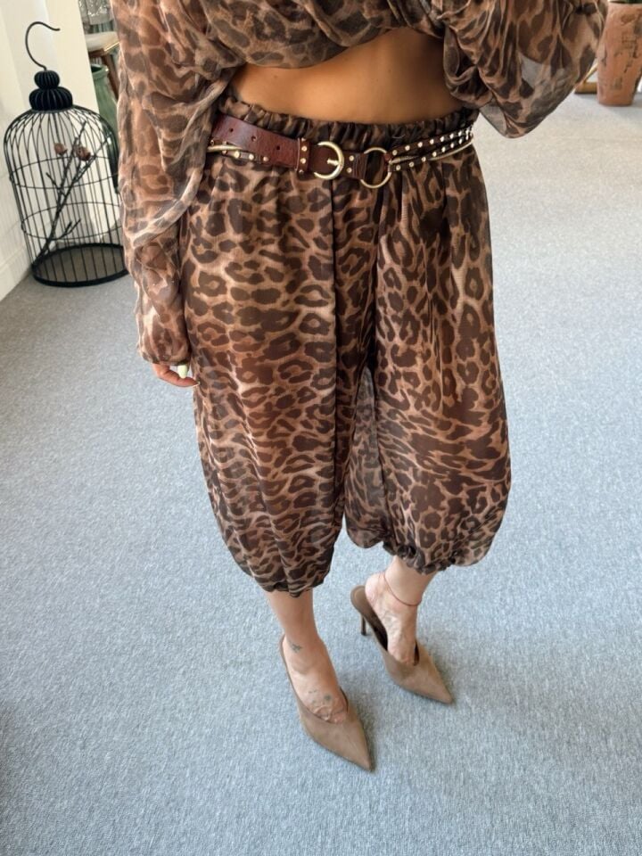 LEOPAR DESEN MİDİ  ŞALVAR