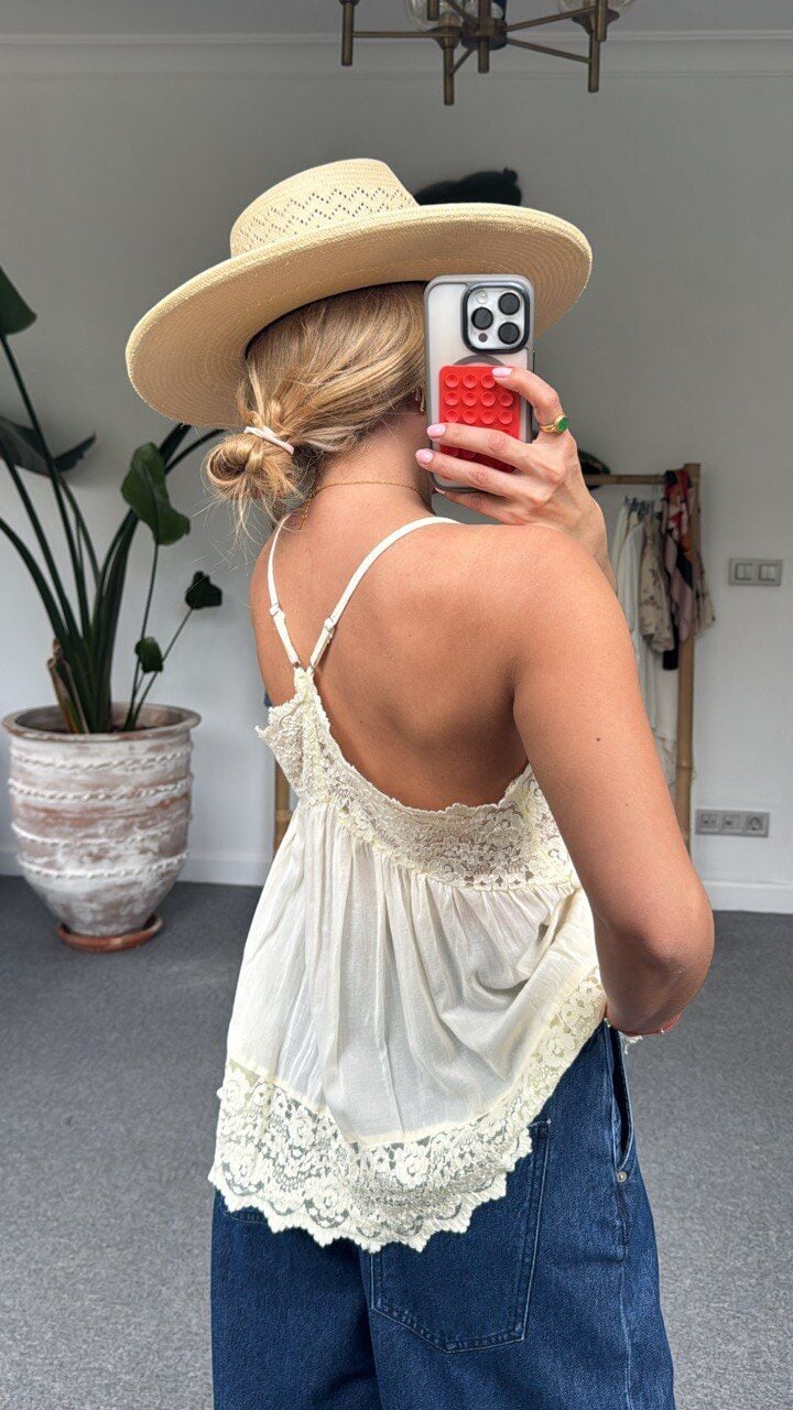 TEREYAĞI SARISI  ASKILI İTHAL BLUZ