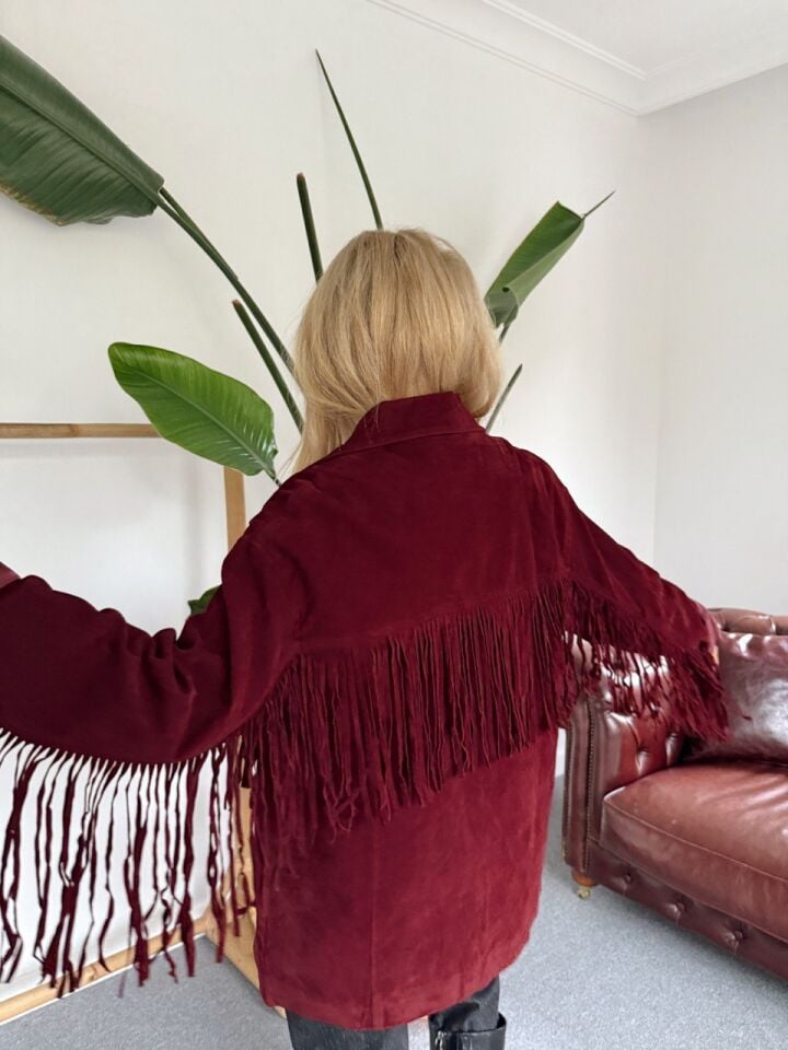 BORDO PÜSKÜLLÜ NUBUK CEKET