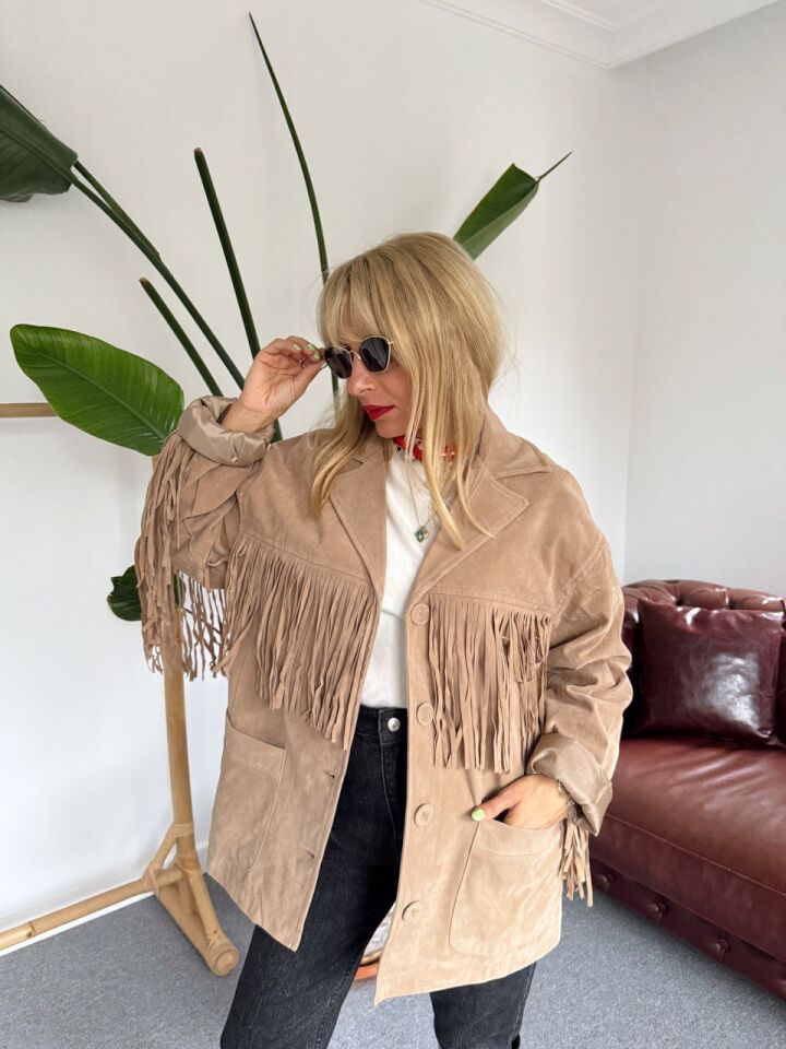 VİZON PÜSKÜLLÜ NUBUK CEKET