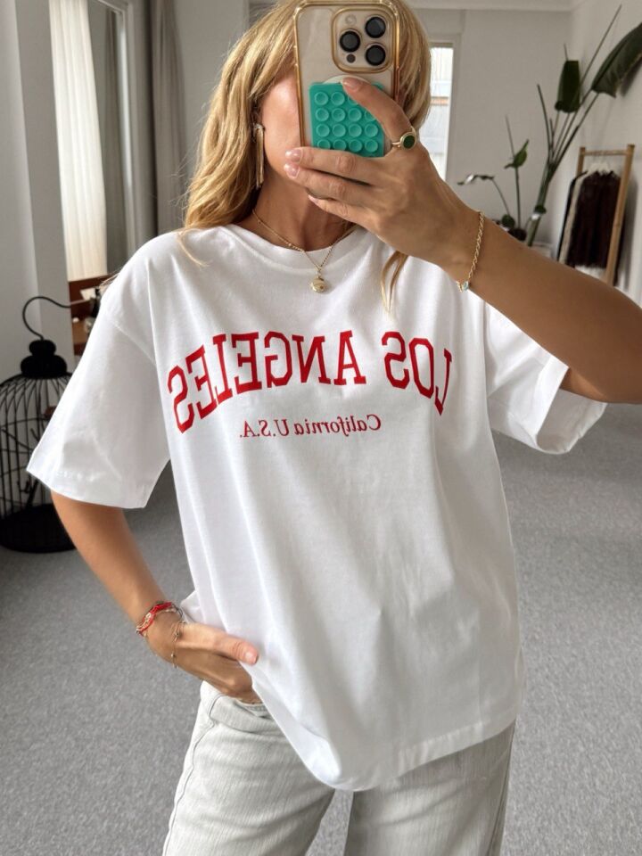 LOS ANGELES BASKILI TSHİRT