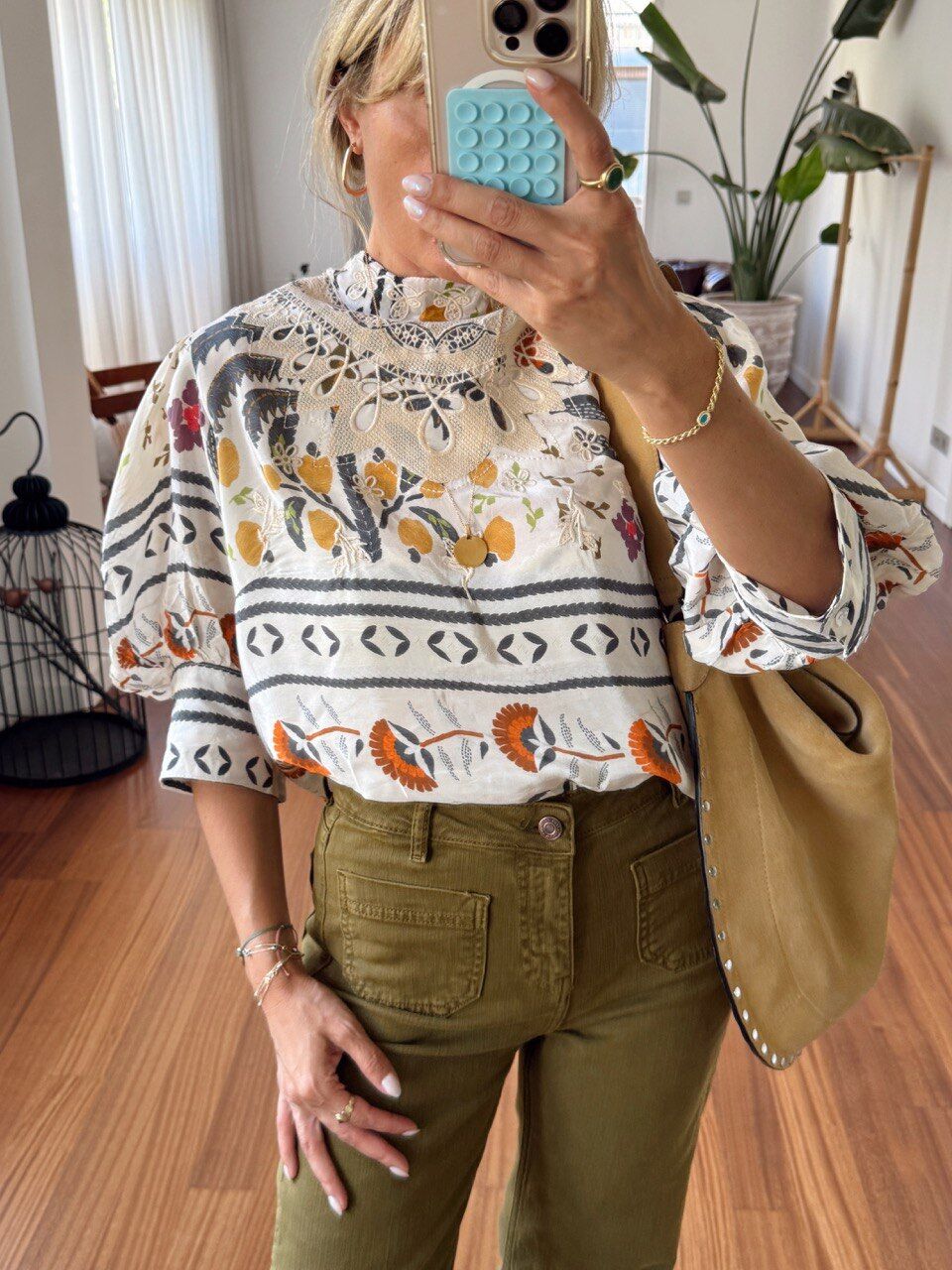 ÇİÇEK DESEN İTHAL BLUZ