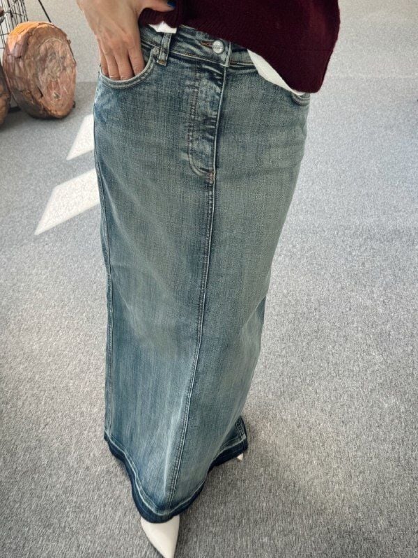 YIRTMAÇ DETAY DENIM ETEK