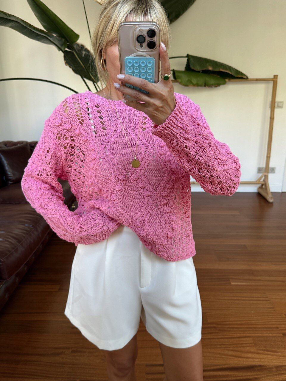 PEMBE AJURLU TRİKO