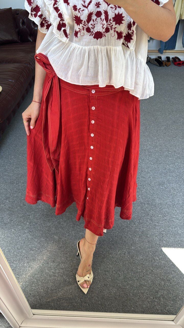 ÖNDEN DÜĞMELİ İTHAL ETEK