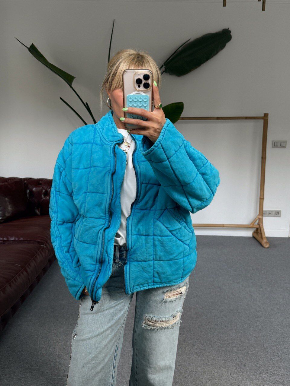 MAVİ ANORAK İTHAL BOMBER CEKET