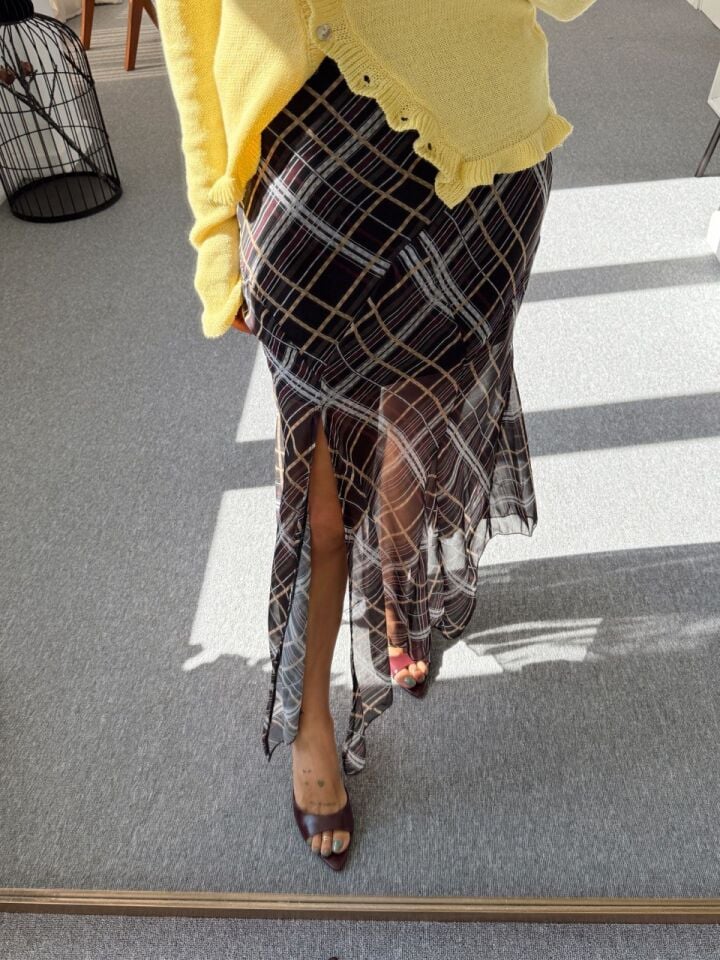 EKOSE ŞİFON ASTARLI ETEK