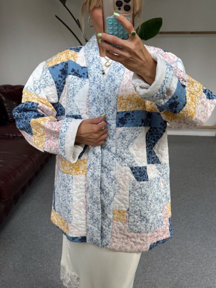 PATCHWORK DESEN İTHAL CEKET