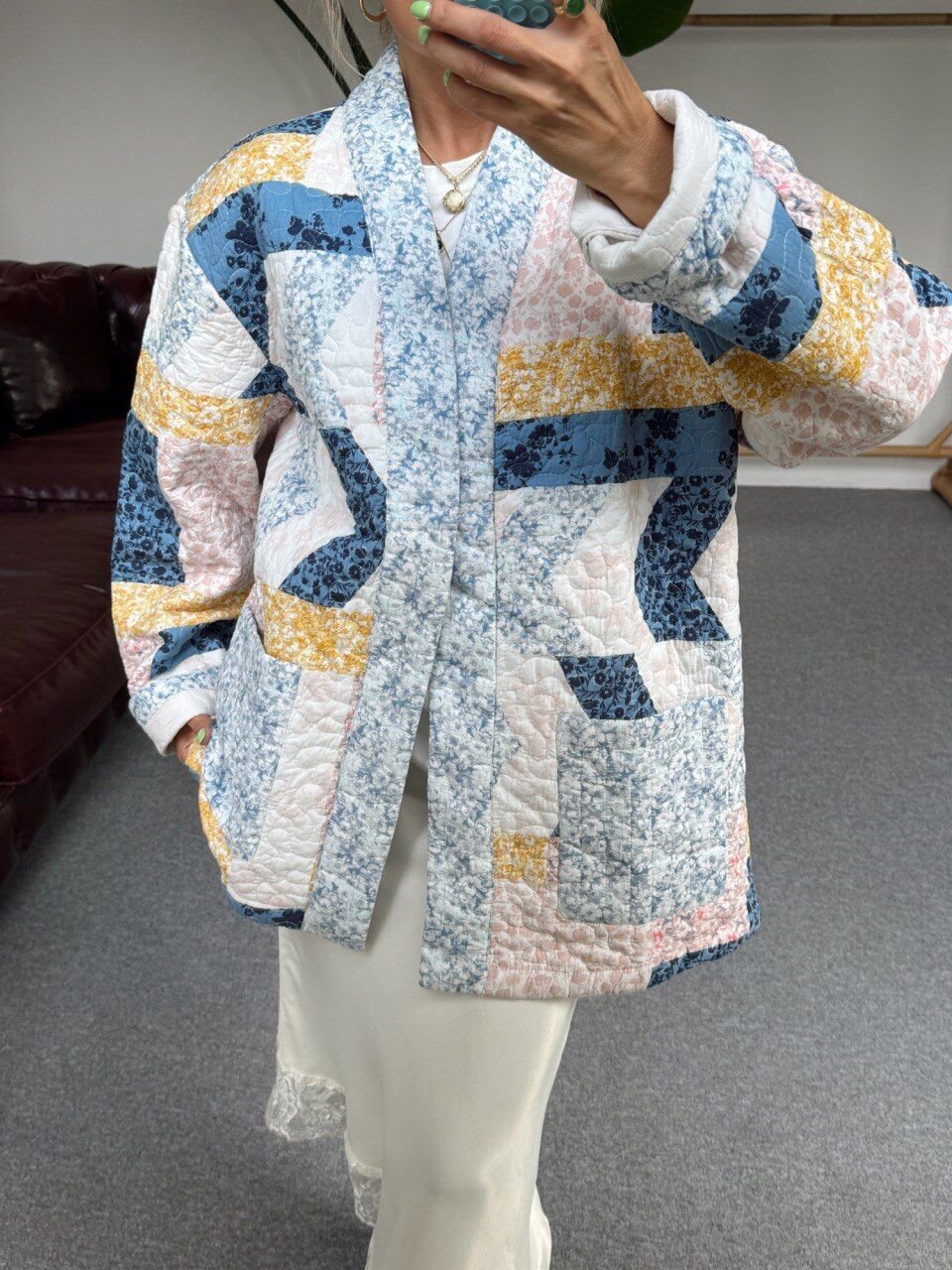 PATCHWORK DESEN İTHAL CEKET