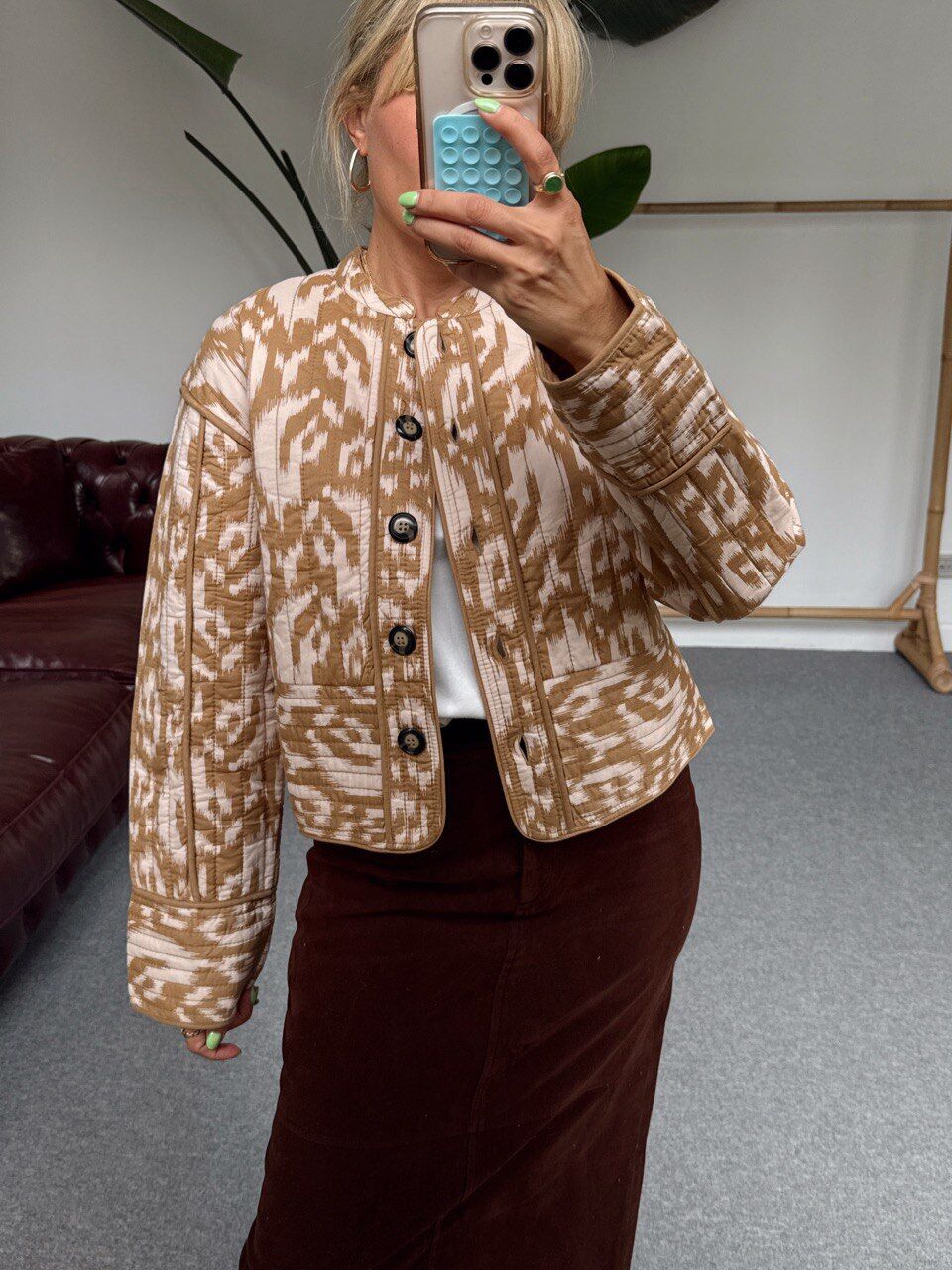 CAMEL DESENLİ İTHAL CEKET