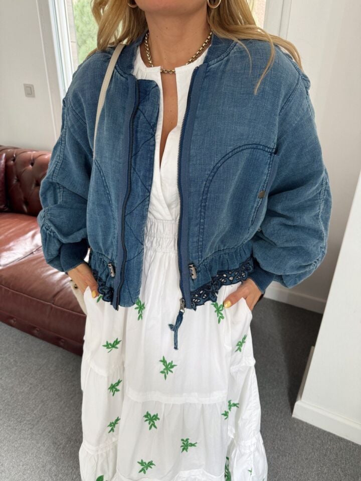 İNDİGO BÜZGÜLÜ İTHAL CEKET