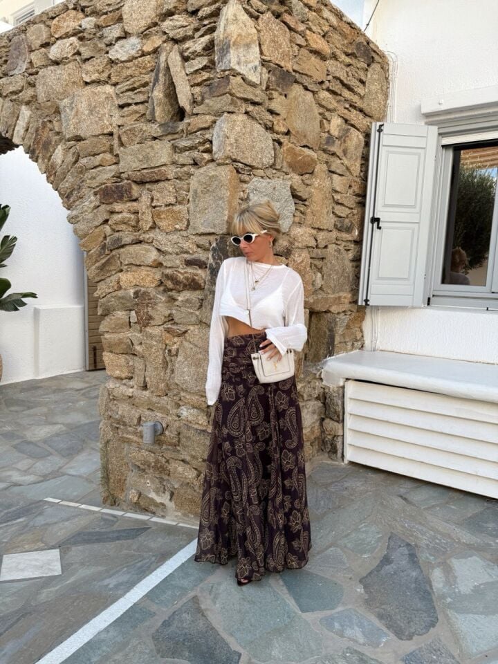 KAHVERENGİ ASTARLI MAXI ETEK