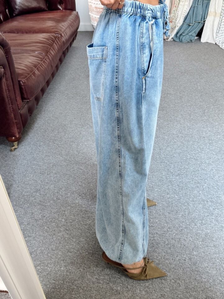 RAHAT KESİM TENSEL KUMAŞ DENIM PANTOLON