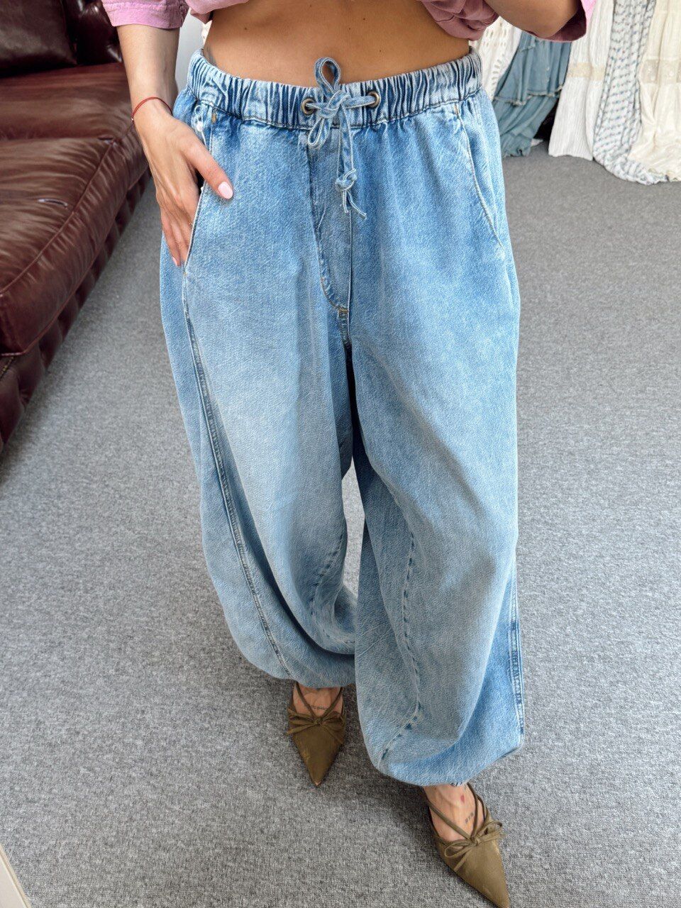 RAHAT KESİM TENSEL KUMAŞ DENIM PANTOLON