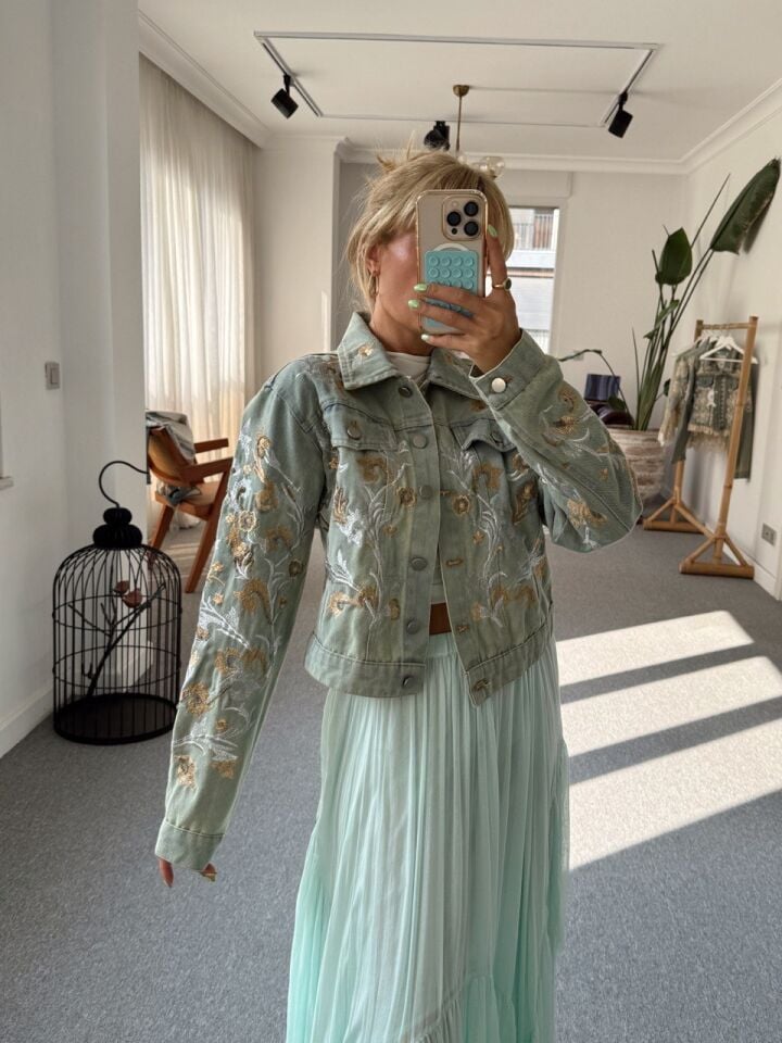 YIKAMALI NAKIŞ İŞLEMELİ İTHAL CEKET