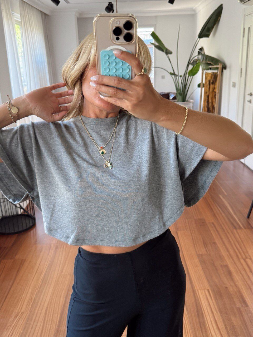 GRİ PANÇO BASIC TSHIRT