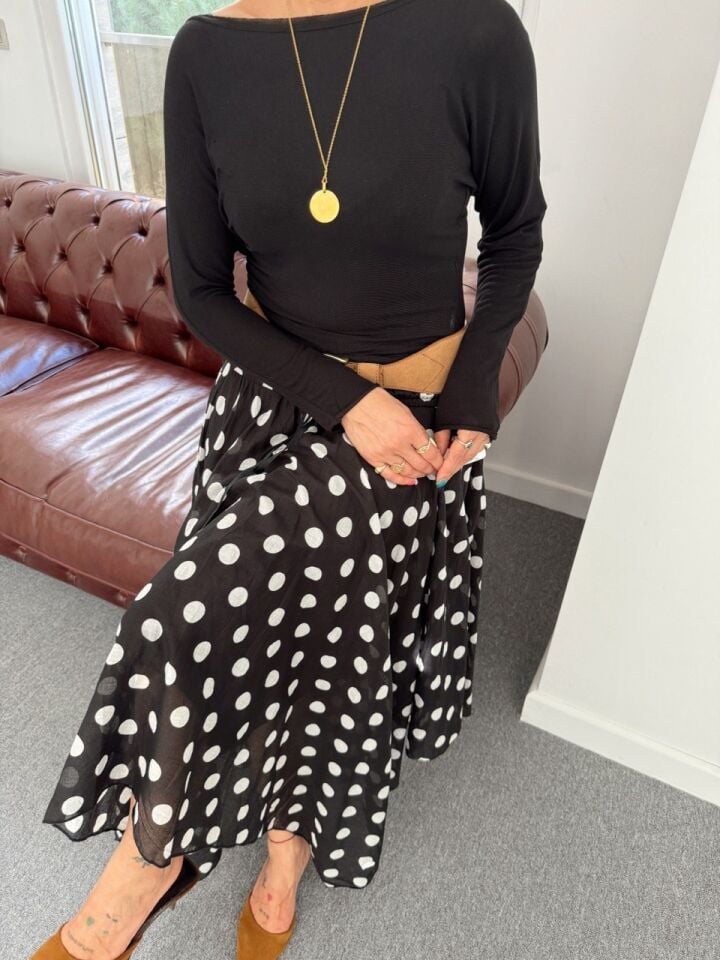 PUANTİYE DESEN ASİMETRİK İTHAL ETEK