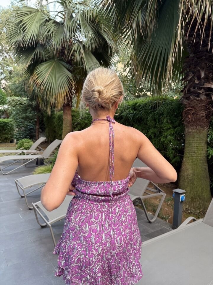 LİLA DESENLİ İTHAL TULUM