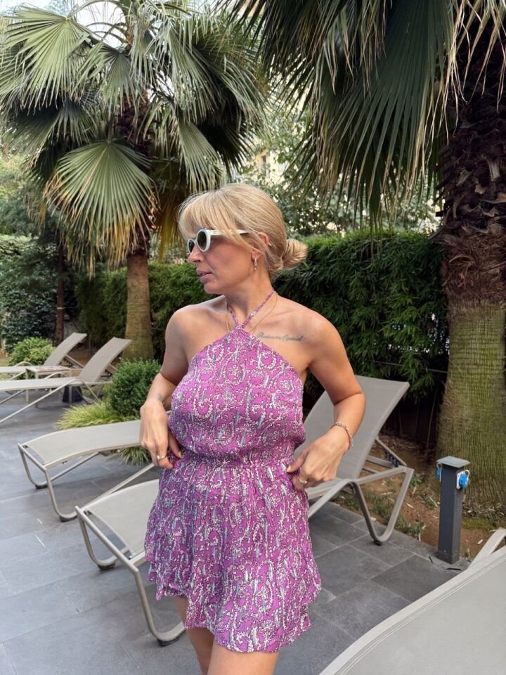 LİLA DESENLİ İTHAL TULUM