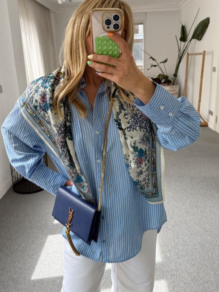 ÇİZGİLİ MAVİ GÖMLEK